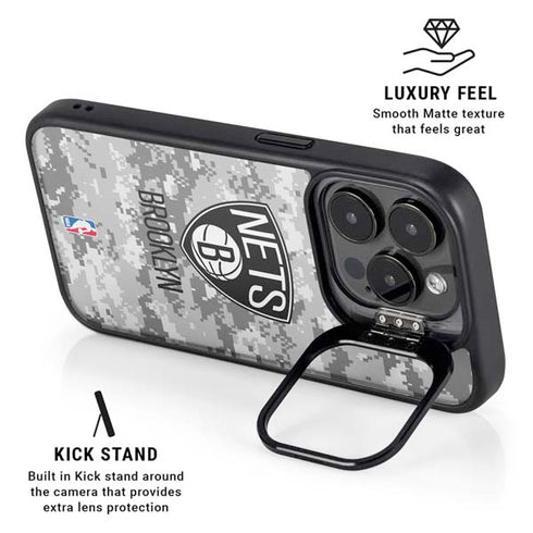 NBA Brooklyn Nets Digi Camo iPhone 16 Pro Kickstand Case